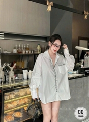 ÁO SƠ MI ĐÍNH ĐÁ FORM RỘNG NỮ