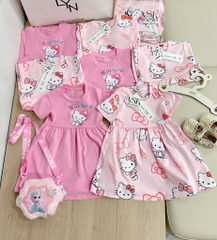 SET 2 VÁY KITTY BÈO HỒNG BÉ GÁI