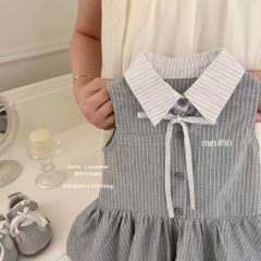 VÁY KẺ XÁM MINMIN CHO BÉ GÁI