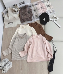 COMBO 4 ÁO GIỮ NHIỆT CỔ CAO DÀI TAY BÉ GÁI