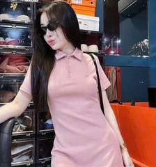 VÁY POLO UMI HỒNG PASTEL NỮ SẴN( xả 105k )