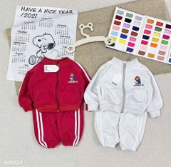 SET BỘ DÀI NỈ GẤU PADDINGTON ĐỎ XÁM BÉ TRAI