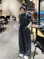 BỘ DÀI NỈ XÁM THÊU NGỰA NỮ THU ĐÔNG