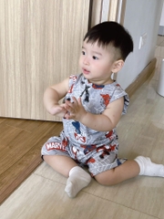 SÉT 2 BỘ BA LỖ COTTON NGƯỜI NHỆN MARVEL TONE GHI BÉ TRAI( SALE 95k)