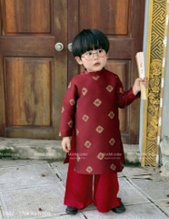 SET ÁO DÀI VẢI GẤM BÉ TRAI
