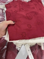 SET ÁO ĐỎ REN QUẦN SUÔNG NỮ SẴN
