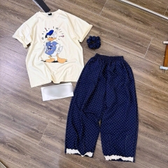 SET ÁO VỊT QUẦN CHẤM BI NỮ (LOẠI ĐẮT) SẴN(XẢ 130k)