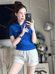 ÁO POLO LACOSTE THÊU CÁ SẤU XANH DƯƠNG NỮ SẴN (XẢ 55k)