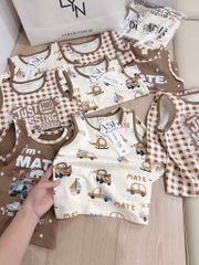 SET BỘ BA LỖ Ô TÔ TONE NÂU BÉ TRAI