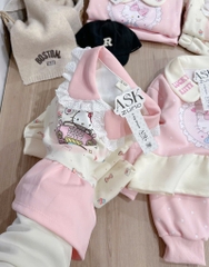 BỘ NỈ 2 DA HELLOKITTY BÉ GÁI