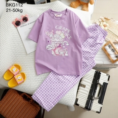 BỘ BÉ GÁI CAO CẤP  QUẦN KẺ 6 MÀU