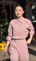 SET BỘ DÀI QUẦN SUÔNG LI ĐAI TAY DÀI CÁ LẬT NỮ THU ĐÔNG