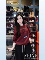 BỘ NỈ HAI DA ĐỎ GOOSE QUẦN ĐEN NỮ THU ĐÔNG SẴN