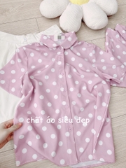 SET CHẤM BI HỒNG CỔ SEN NHỎ MIXX SHORT KAKI SẴN