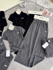 SET BỘ ÁO CỘC QUẦN DÀI THÊU CHỮ BAD NỮ THU ĐÔNG (SALE 99k)