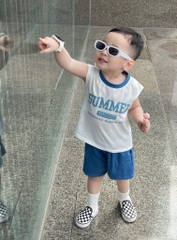 SET BỘ SUMMER XANH TRẮNG BÉ TRAI SẴN(SALE 89k)