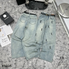 JEAN ỐNG SUÔNG THÊU YSL XANH(sale 85k)