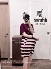 SET BỘ QUẦN KẺ NGANG NỮ