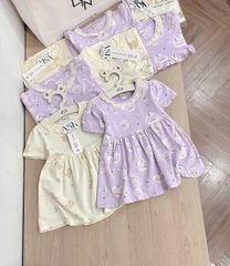 SET 2 VÁY COTTON GẤU TONE BE TÍM BÉ GÁI (TĂNG GIÁ)(XẢ 95k)