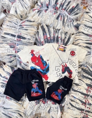 SET NHỆN SPIDERMAN ÁO BE QUẦN ĐEN BÉ TRAI SẴN