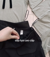 SET BỘ ÁO LEN DÍP CỔ NƠ CV A NẮP TÚI SẴN (SALE 119k)