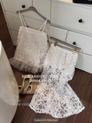SET ÁO REN 2 DÂY CHÂN VÁY KÈM LÓT NỮ