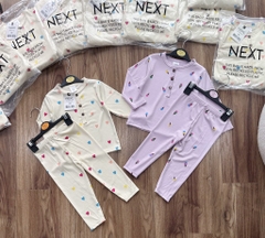 SET 2 BỘ DÀI BÉ GÁI LEN TĂM KEM TIM TÍM BE SẴN