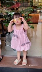 VÁY SÁT NÁCH BỒNG NƠ TÍM BÉ GÁI SẴN