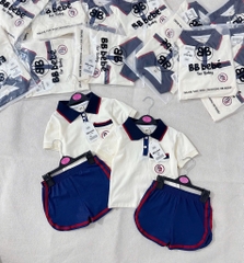 SET CỘC POLO PHỐI CỔ THAN VIỀN ĐỎ BÉ TRAI SẴN (SALE 59k)