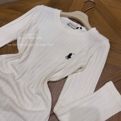 VÁY LEN NỮ DÀI TAY THÊU NGỰA 2M TRẮNG NÂU THU ĐÔNG SẴN - (SALE 119K)