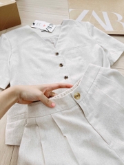 SET LINEN ZARRA 2 LỚP BUỘC SAU NỮ (HÀNG ĐẮT) SẴN (SALE 158k)