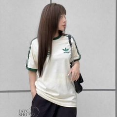 ÁO PHÔNG DAS VIỀN XANH LÁ CỘC TAY NỮ