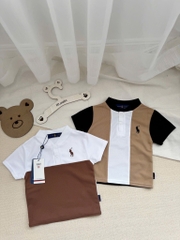 SET 2 ÁO POLO THÊU NGỰC PHỐI MÀU BÉ TRAI SẴN (XẢ 49k)