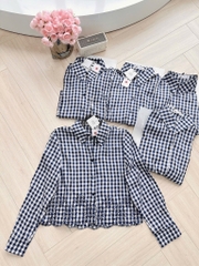 ÁO SƠ MI KẺ CARO ZRA THÊU HOA VINTAGE NỮ (XẢ 109k)