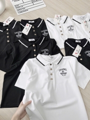 ÁO POLO CHANEL CỘC TAY CỔ BO CÚC ĐỒNG NỮ SẴN