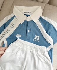 SET POLO PHỐI XANH TRẮNG BÉ TRAI SẴN( xả 57k )
