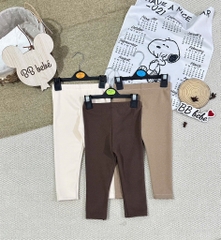 SET 3 QUẦN DÀI LEGGING LÓT LÔNG NÂU BE ĐẬM NHẠT BÉ TRAI BÉ GÁI SẴN