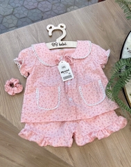 SET BỘ ĐŨI XỐP VIỀN REN HỒNG CHO BÉ GÁI
