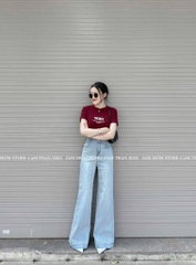 QUẦN BÒ NỮ ỐNG LOE MÁC DA 2 MÀU SẴN