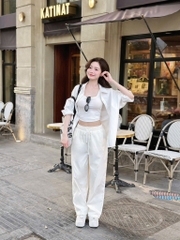 QUẦN SUÔNG BAGGY KAKI LỤA 4M NỮ NEW SẴN