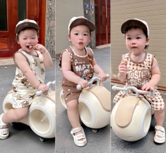 SET BỘ BA LỖ Ô TÔ TONE NÂU BÉ TRAI