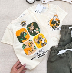 SÉT CHÓ CỨU HỘ KHỦNG LONG Z.R MIX QUẦN SHORT RÊU BÉ TRAI(XẢ 40k)