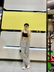 QUẦN SUÔNG KẺ CẠP CHUN NỮ