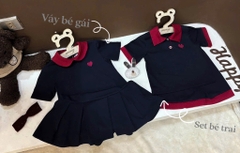 VÁY TIM THAN CỔ SEN PHỐI ĐỎ BÉ GÁI (SALE 55k)
