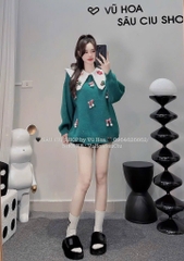 ÁO LEN NOEL XANH ĐỎ NỮ THU ĐÔNG SẴN