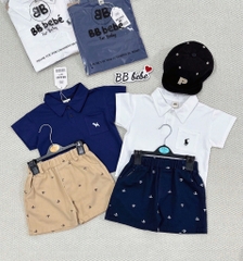 SET CỘC ÁO CỔ TRỤ QUẦN KAKI BÉ TRAI 2 MÀU