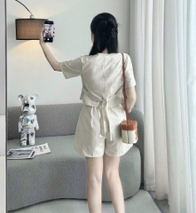 SET LINEN ZARRA 2 LỚP BUỘC SAU NỮ (HÀNG ĐẮT) SẴN (SALE 158k)