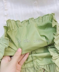 VÁY CỔ BÈO HAI LỚP CÚC BỌC NỮ SẴN (SALE 99k)