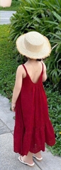 SET VÁY ĐỎ MẸ BÉ ĐI BIỂN