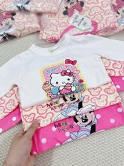 SET 3 BỘ DÀI MICKEY HELLO KITTY TONE HỒNG BÉ GÁI(XẢ 155k)